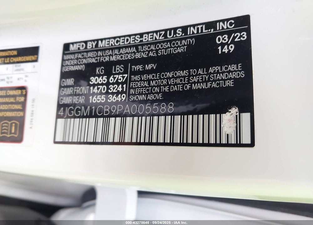 2023 MERCEDES-BENZ EQE VIN: 4JGGM1CB9PA005588