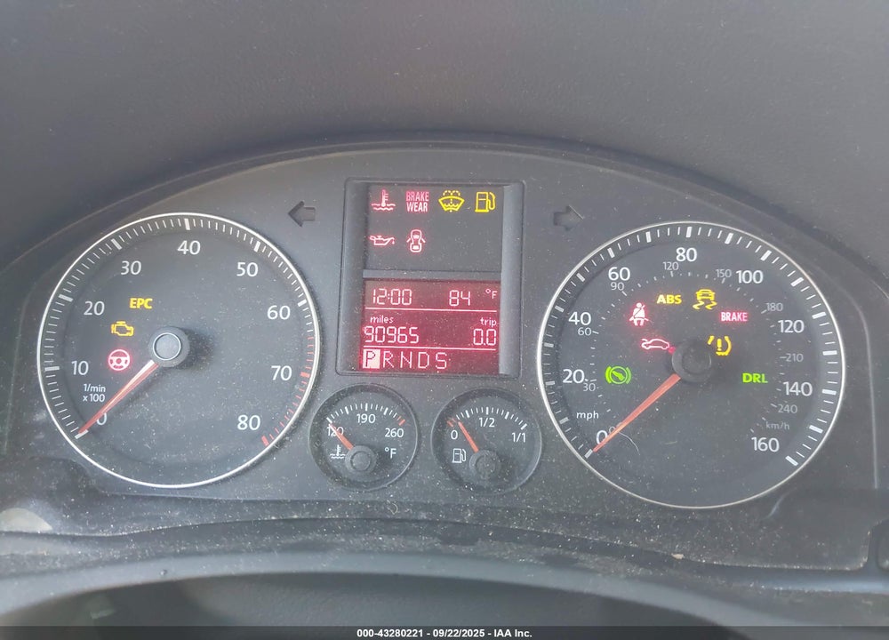 2009 VOLKSWAGEN JETTA VIN: 3VWRJ71K59M031782