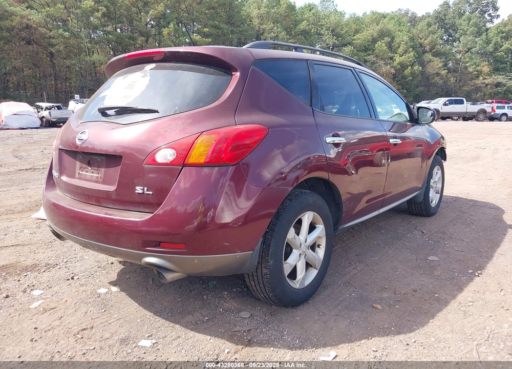 2009 NISSAN MURANO SL VIN: JN8AZ18UX9W010721