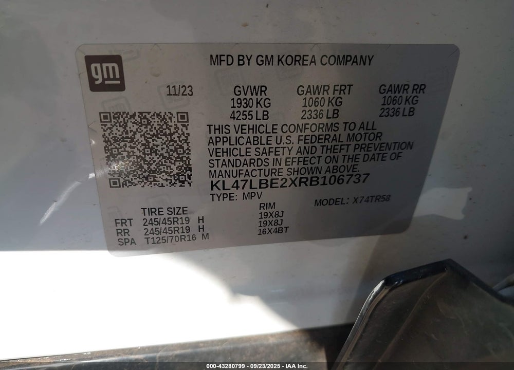 2024 BUICK ENVISTA SPORT TOURING FWD VIN: KL47LBE2XRB106737