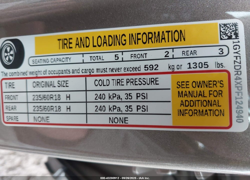 2023 CADILLAC XT4 AWD PREMIUM LUXURY VIN: 1GYFZDR4XPF124940
