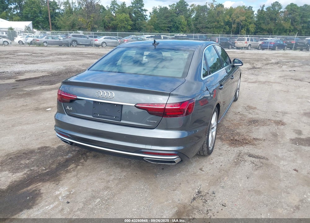 2023 AUDI A4 PREMIUM PLUS 45 TFSI S LINE QUATTRO S TRONIC VIN: WAUEAAF40PN015109