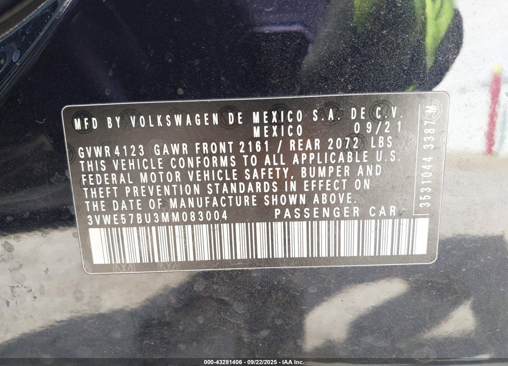 2021 VOLKSWAGEN JETTA 1.4T SEL VIN: 3VWE57BU3MM083004