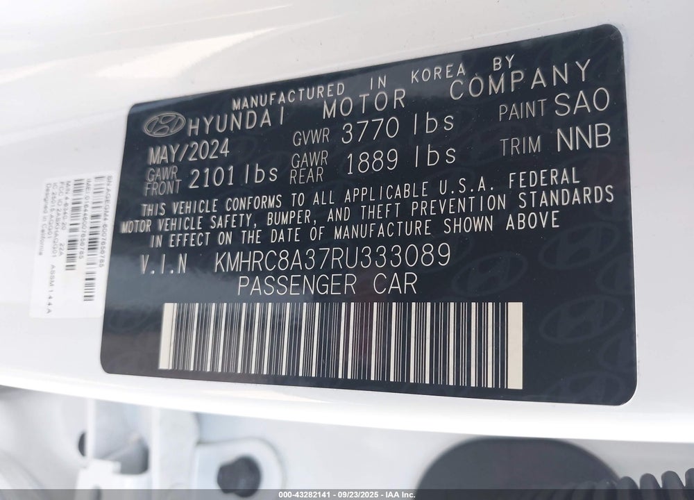 2024 HYUNDAI VENUE VIN: KMHRC8A37RU333089