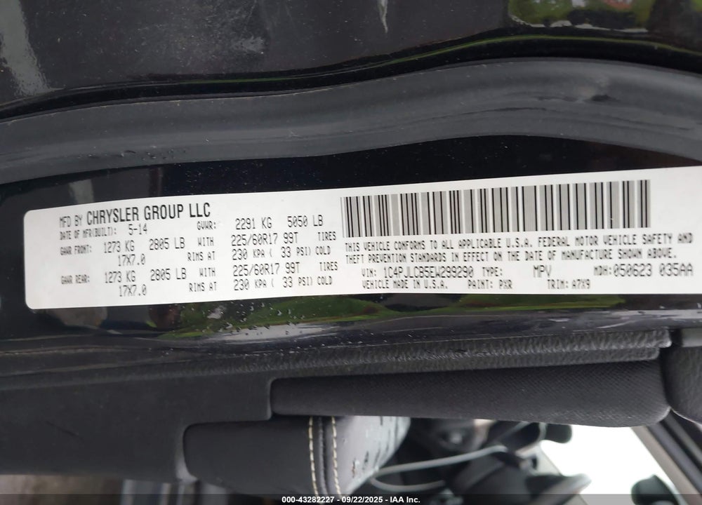 2014 JEEP CHEROKEE VIN: 1C4PJLCB5EW299290