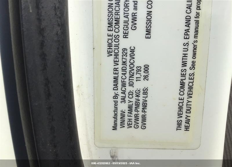2018 FREIGHTLINER M2 106 VIN: 3ALACWFC4JDJK7329