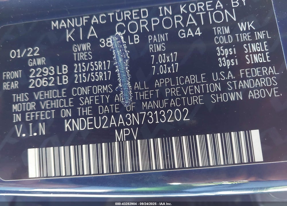 2022 KIA SELTOS S VIN: KNDEU2AA3N7313202