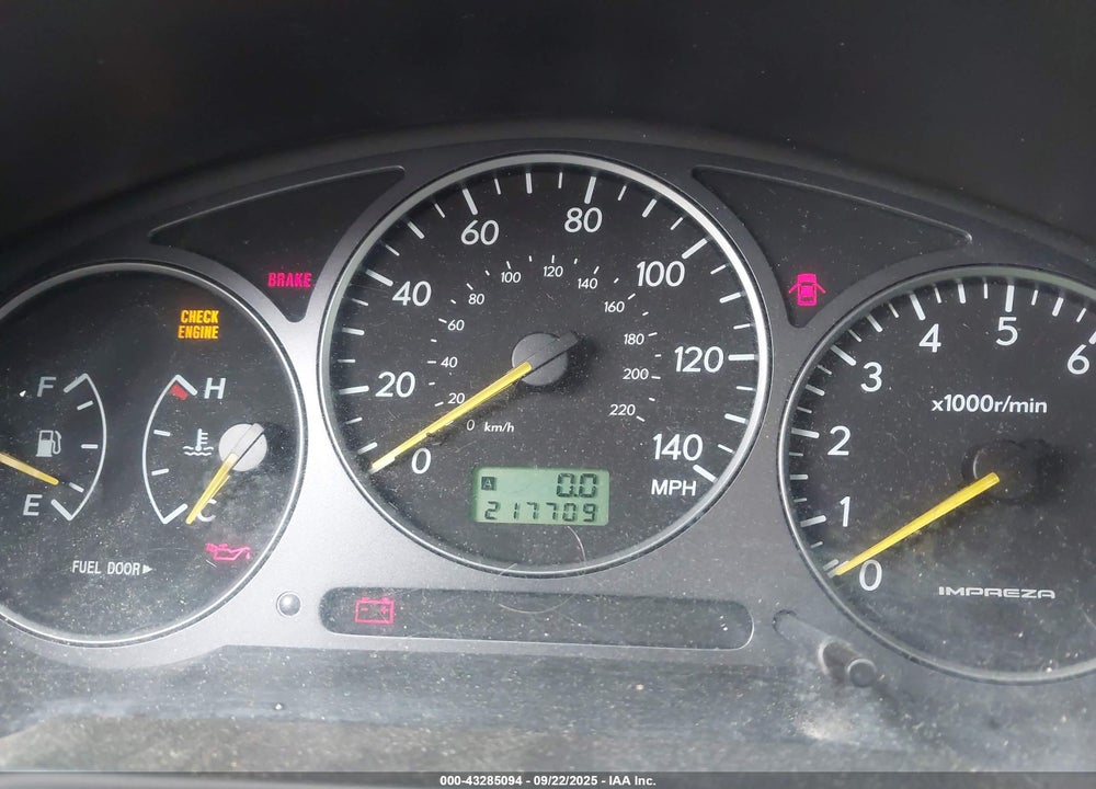 2003 SUBARU IMPREZA WRX VIN: JF1GG29603G804989