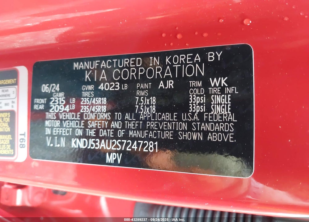 2025 KIA SOUL GT LINE VIN: KNDJ53AU2S7247281