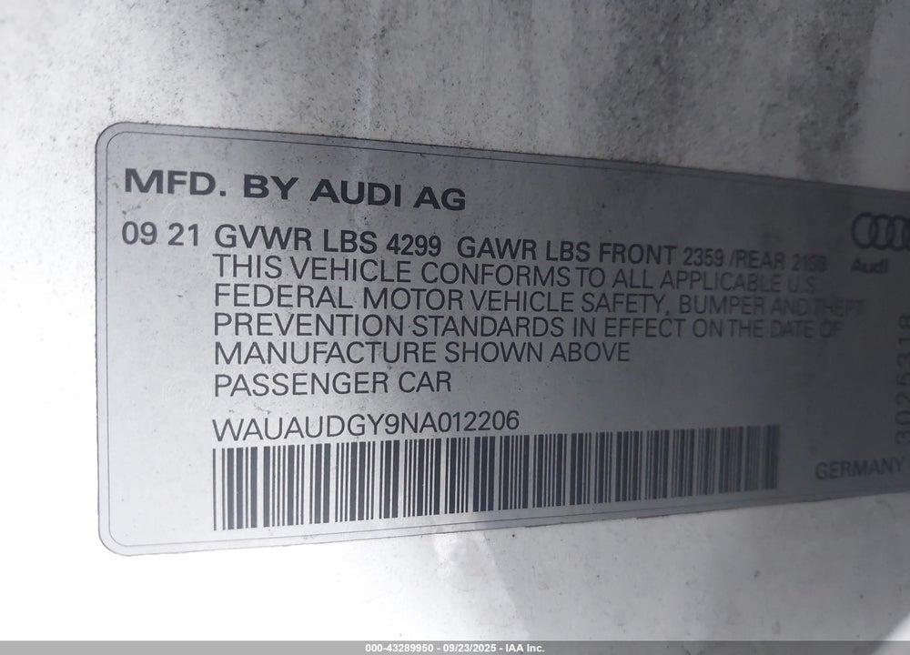 2022 AUDI A3 PREMIUM 40 TFSI FRONT-WHEEL DRIVE S TRONIC VIN: WAUAUDGY9NA012206