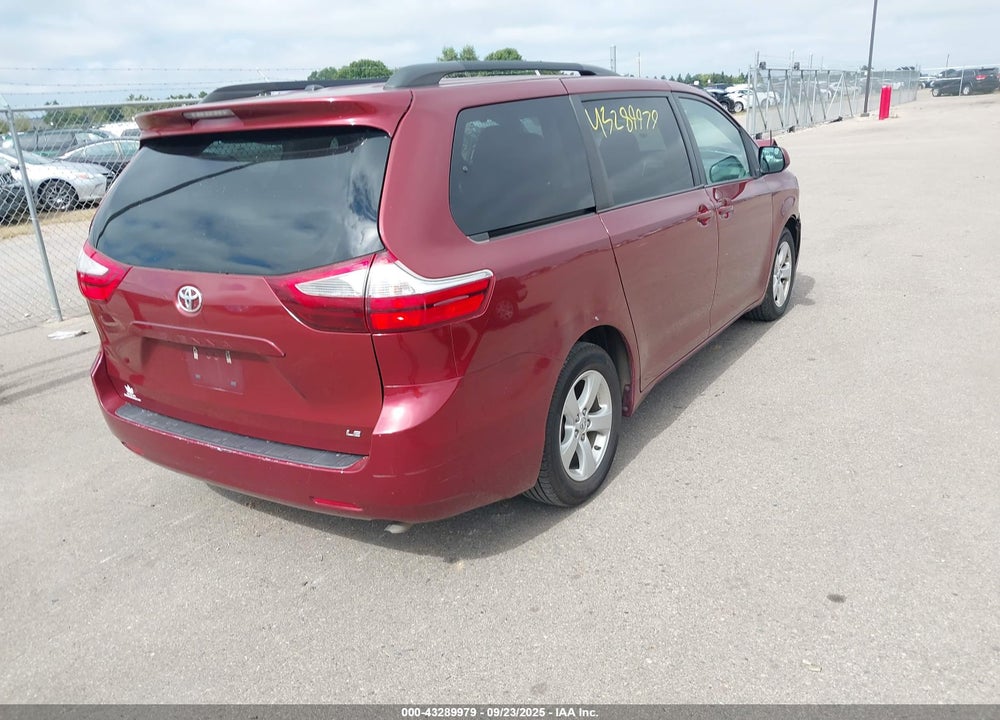 2016 TOYOTA SIENNA LE 8 PASSENGER VIN: 5TDKK3DC9GS728500