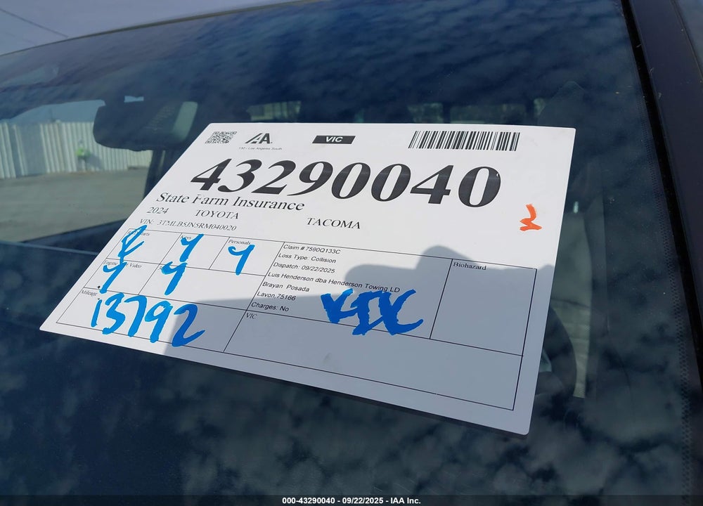 2024 TOYOTA TACOMA VIN: 3TMLB5JN5RM040020