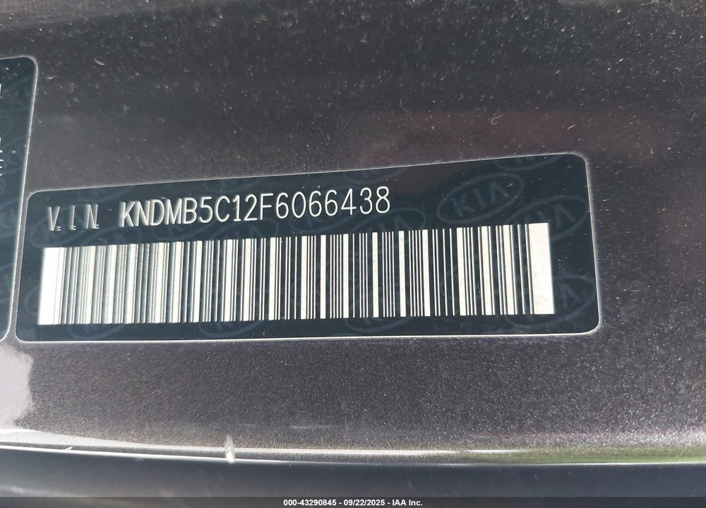 2015 KIA SEDONA LX VIN: KNDMB5C12F6066438