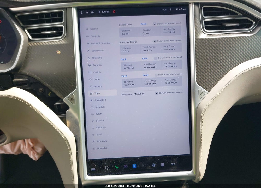 2015 TESLA MODEL S VIN: 5YJSA1H13FFP77386