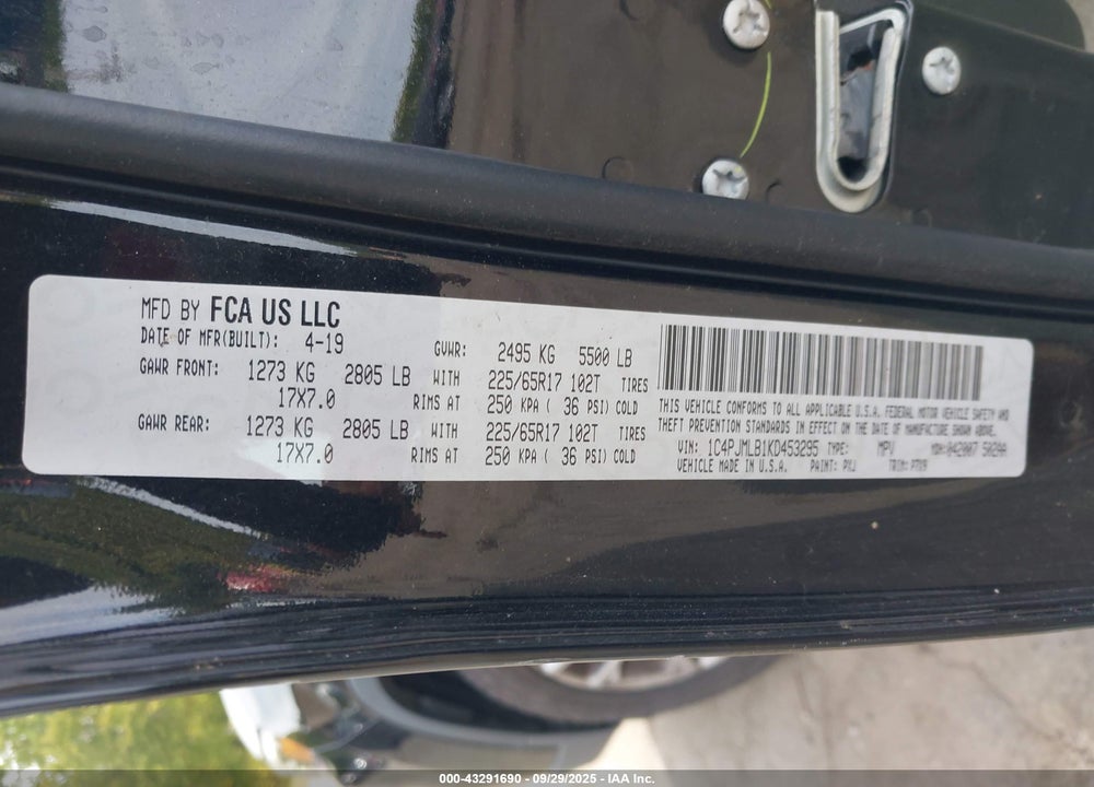 2019 JEEP CHEROKEE LATITUDE PLUS 4X4 VIN: 1C4PJMLB1KD453295