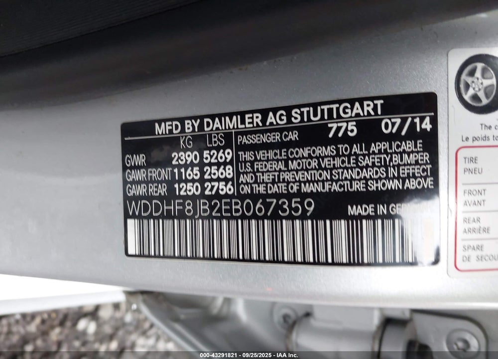 2014 MERCEDES-BENZ E 350 4MATIC VIN: WDDHF8JB2EB067359