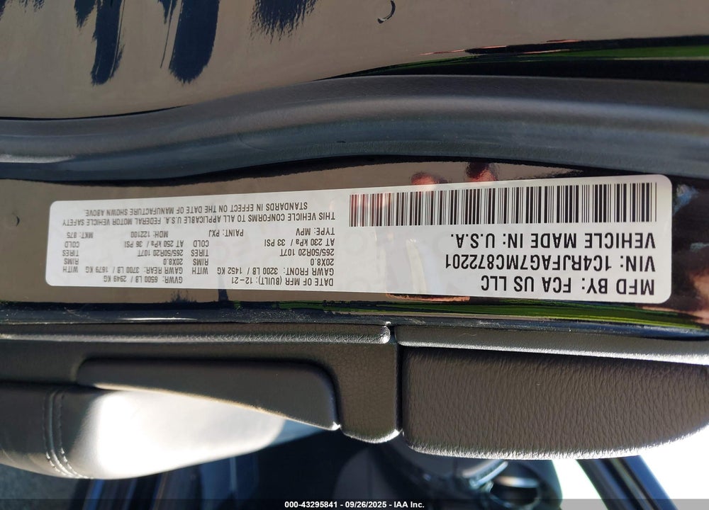 2021 JEEP GRAND CHEROKEE VIN: 1C4RJFAG7MC872201