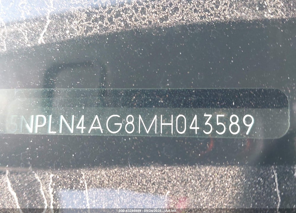 2021 HYUNDAI ELANTRA VIN: 5NPLN4AG8MH043589