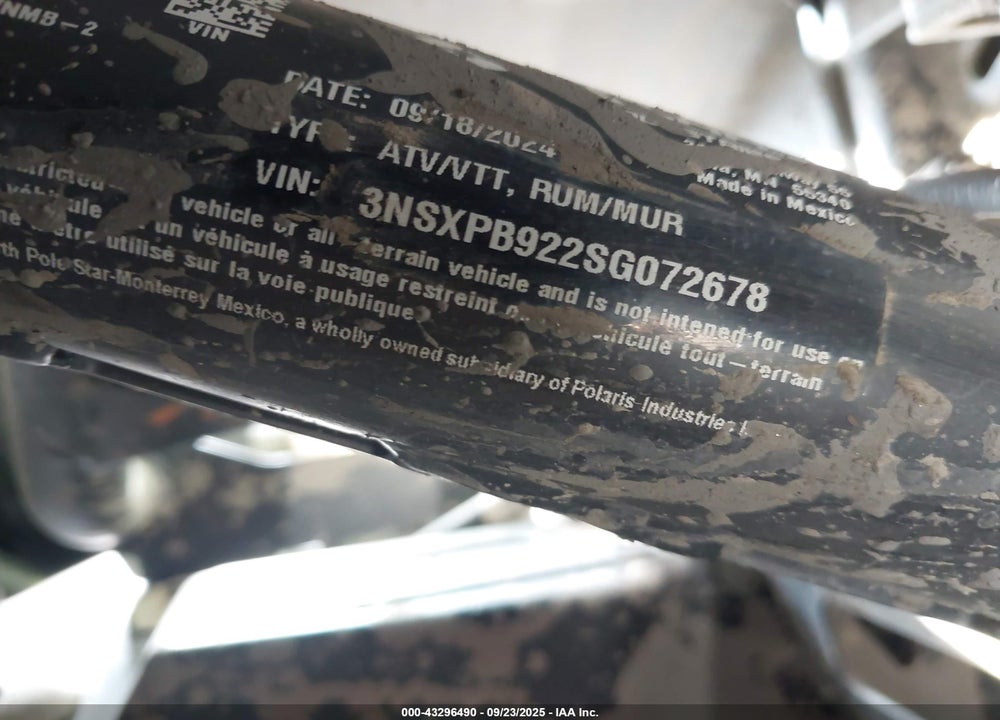 2025 POLARIS RZR PRO XP PREMIUM VIN: 3NSXPB922SF072678