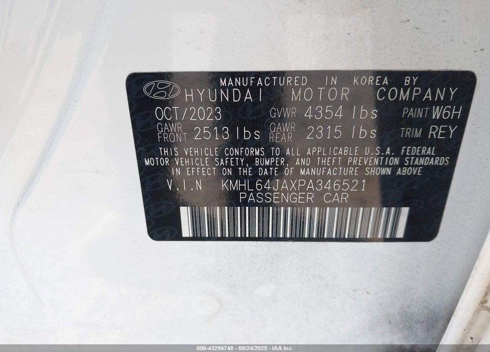 2023 HYUNDAI SONATA SEL VIN: KMHL64JAXPA346521