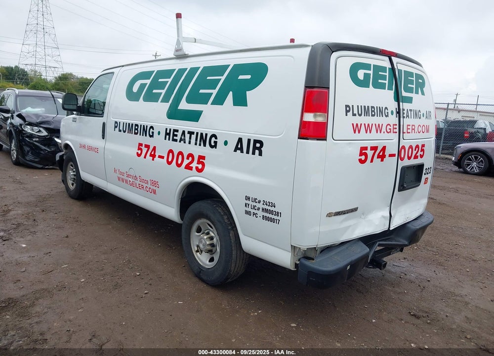 2019 CHEVROLET EXPRESS 2500 WORK VAN VIN: 1GCWGAFG9K1151688