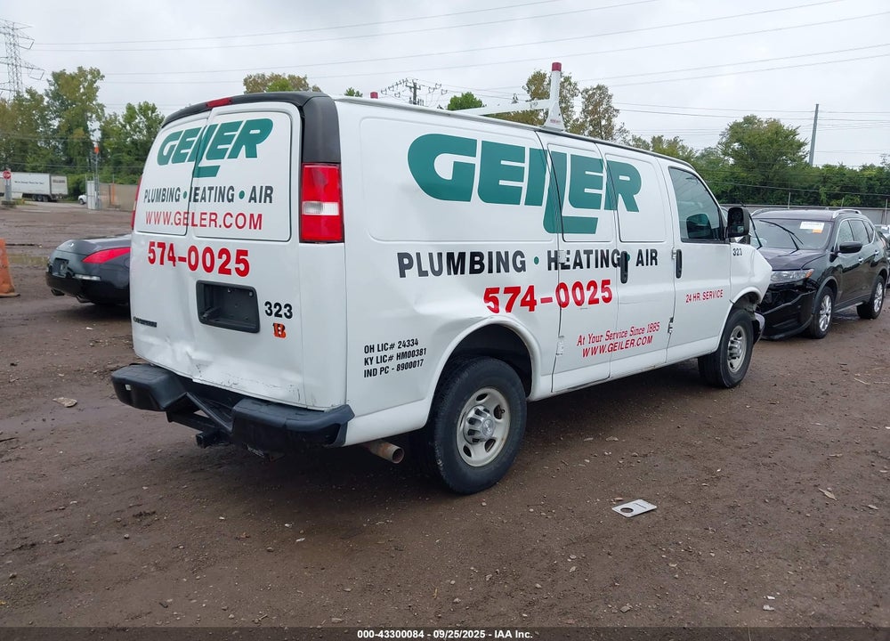 2019 CHEVROLET EXPRESS 2500 WORK VAN VIN: 1GCWGAFG9K1151688