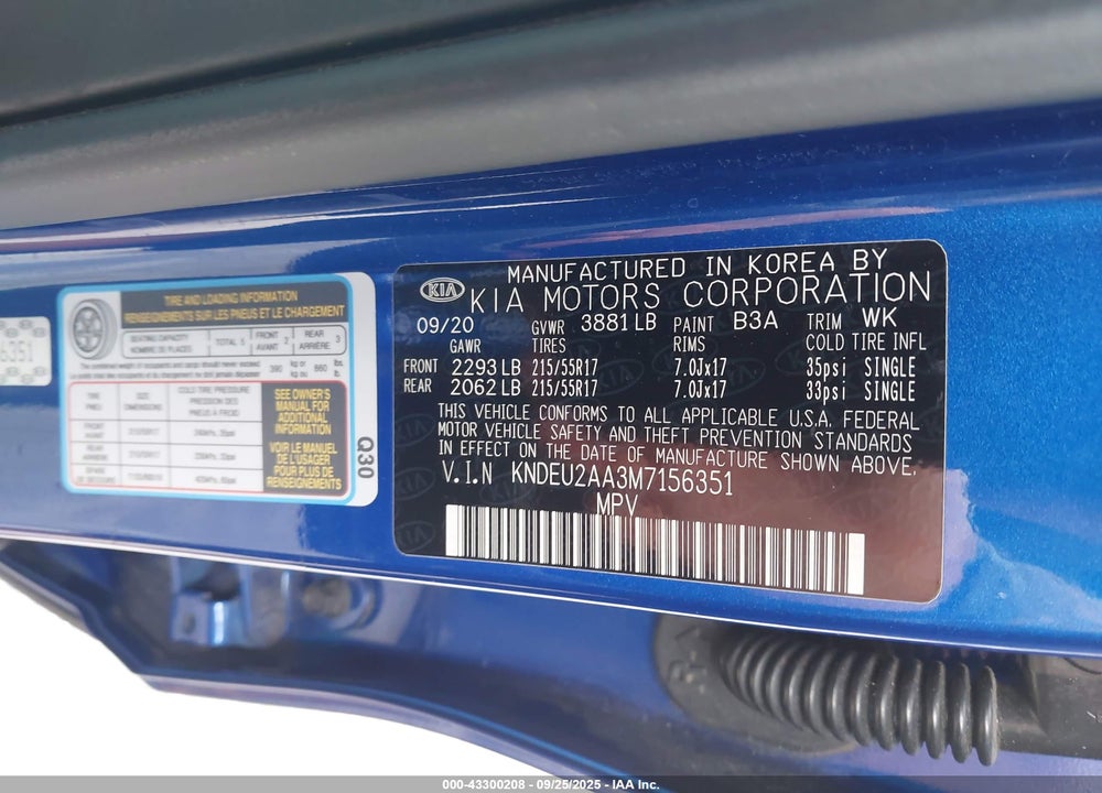 2021 KIA SELTOS VIN: KNDEU2AA3M7156351