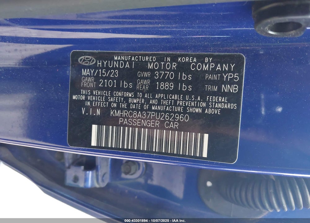 2023 HYUNDAI VENUE LIMITED VIN: KMHRC8A37PU262960