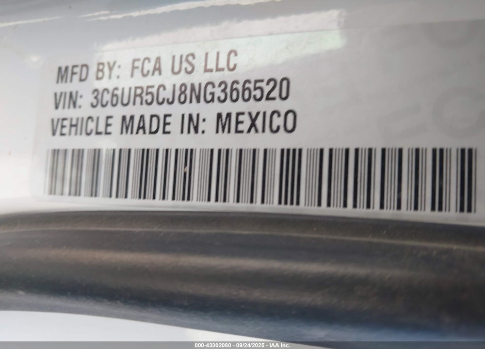 2022 RAM 2500 VIN: 3C6UR5CJ8NG366520