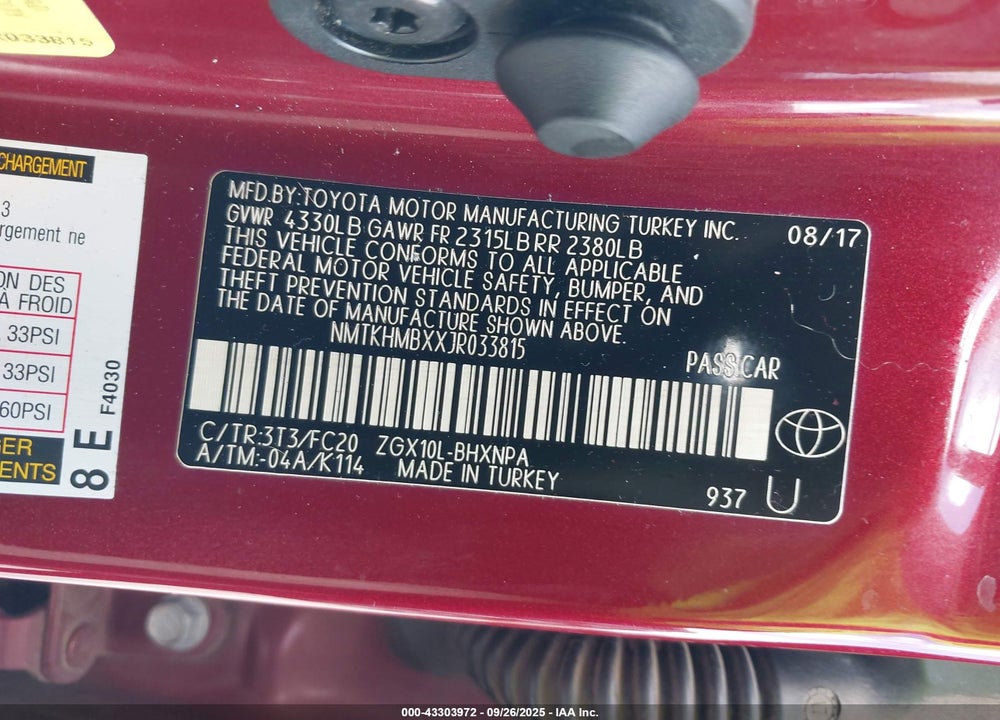 2018 TOYOTA C-HR VIN: NMTKHMBXXJR033815