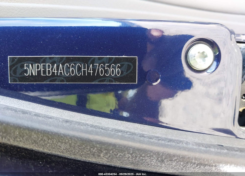 2012 HYUNDAI SONATA VIN: 5NPEB4AC6CH476566
