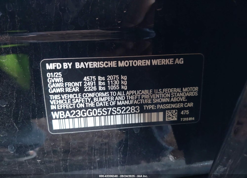 2025 BMW 2 SERIES VIN: WBA23GG05S7S52283