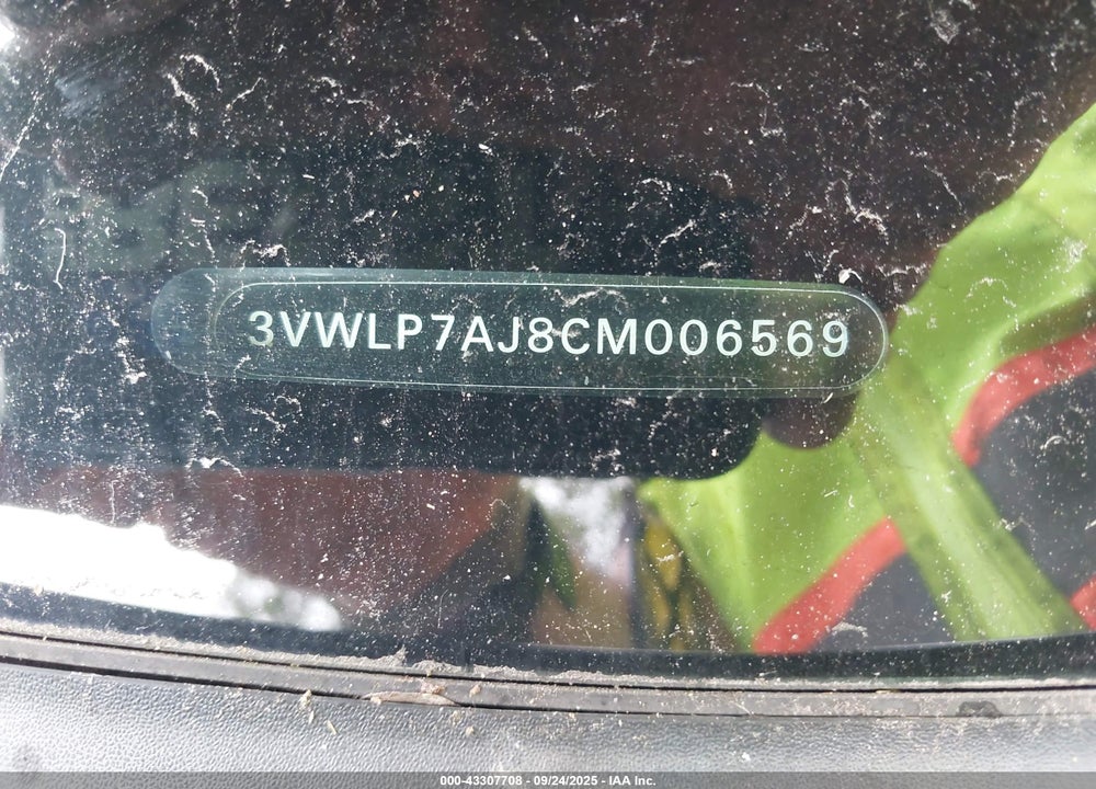2012 VOLKSWAGEN JETTA VIN: 3VWLP7AJ8CM006569