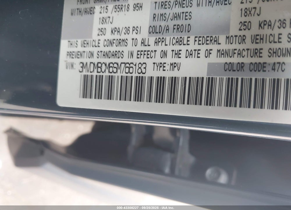 2025 MAZDA CX-30 VIN: 3MVDMBCM6SM766183