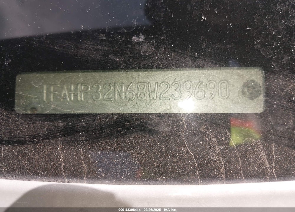 2008 FORD FOCUS VIN: 1FAHP32N68W239690
