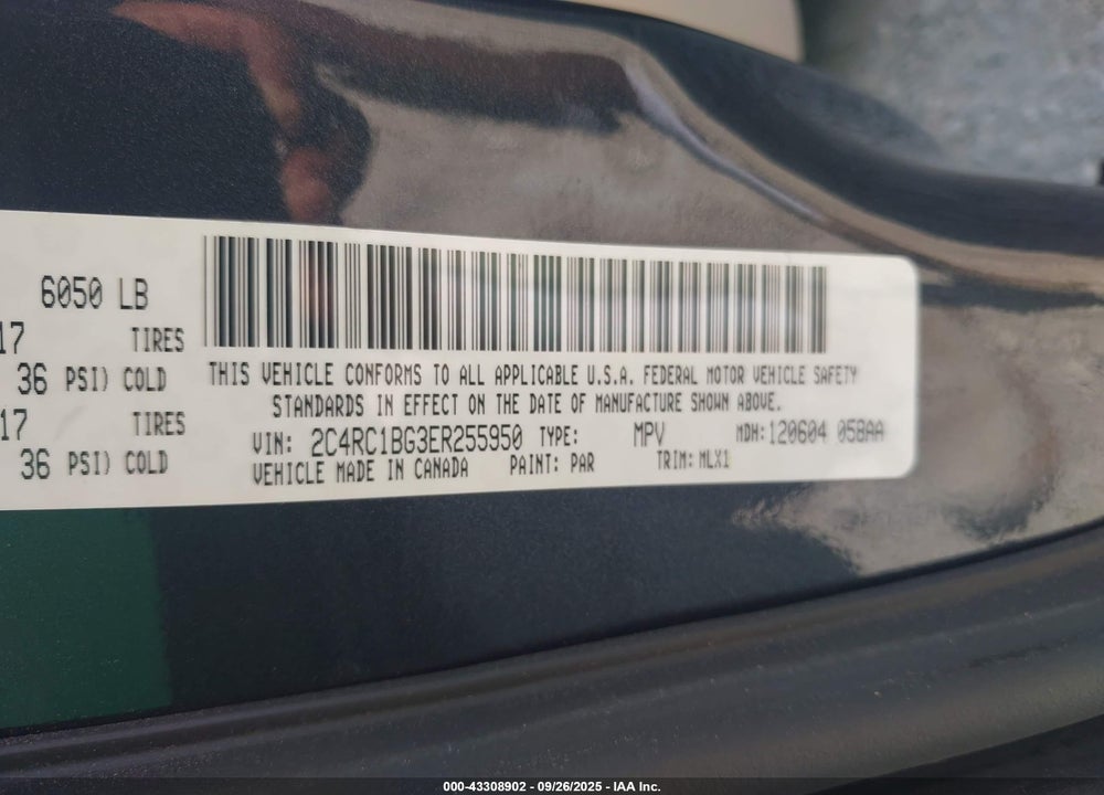 2014 CHRYSLER TOWN & COUNTRY VIN: 2C4RC1BG3ER255950