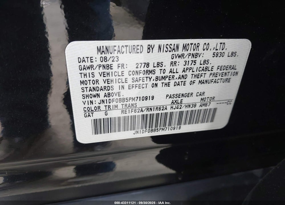 2023 NISSAN ARIYA ENGAGE VIN: JN1DF0BB5PM710919