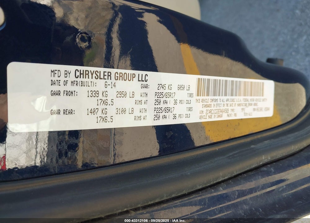 2014 CHRYSLER TOWN & COUNTRY VIN: 2C4RC1CG3ER464569