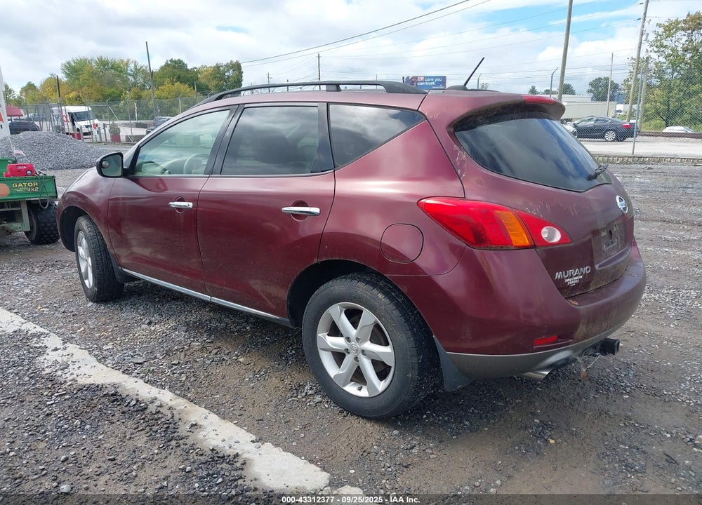 2009 NISSAN MURANO SL VIN: JN8AZ18W79W144541