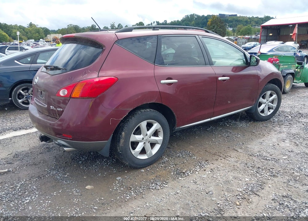 2009 NISSAN MURANO SL VIN: JN8AZ18W79W144541