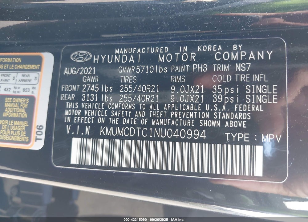 2022 GENESIS GV70 3.5T AWD SPORT VIN: KMUMCDTC1NU040994