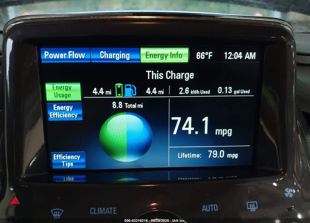 2012 CHEVROLET VOLT VIN: 1G1RB6E4XCU112536