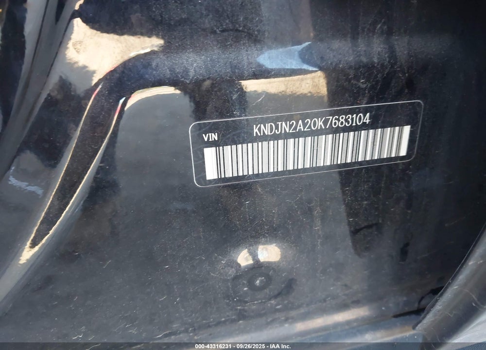 2019 KIA SOUL VIN: KNDJN2A20K7683104
