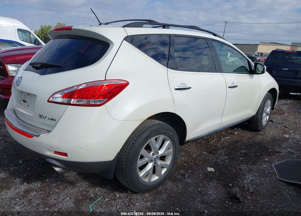 2011 NISSAN MURANO VIN: JN8AZ1MW3BW185860