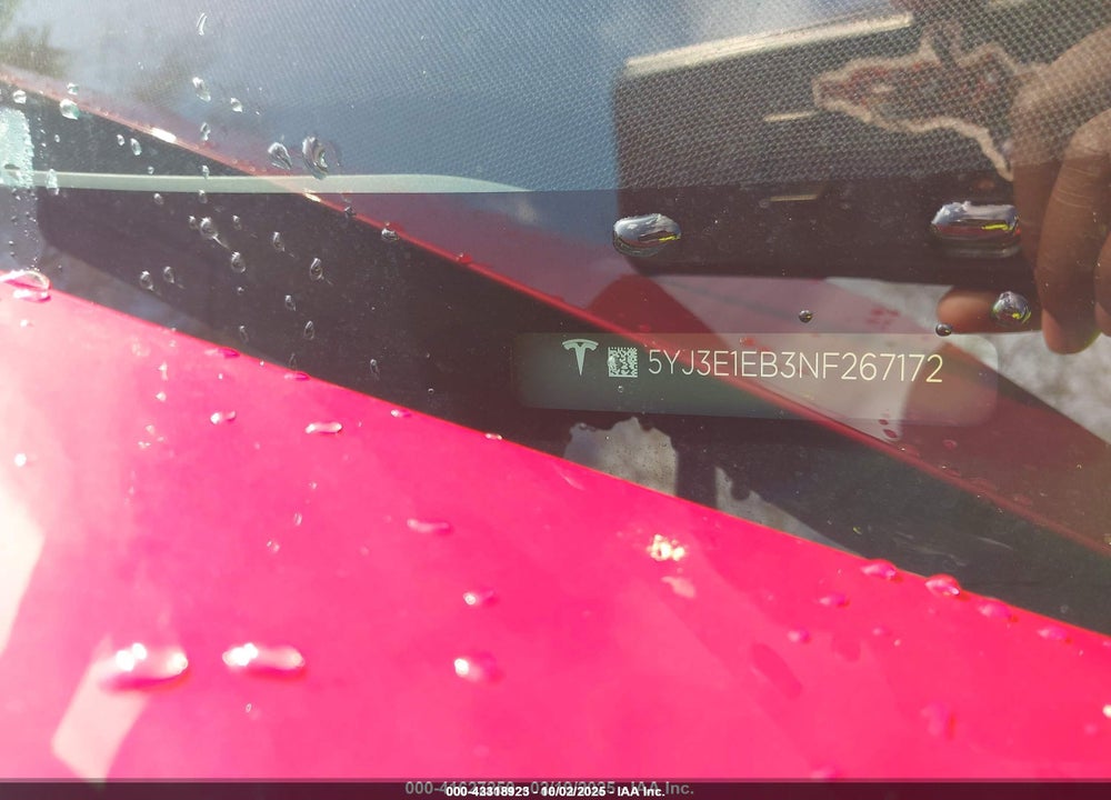 2022 TESLA MODEL 3 VIN: 5YJ3E1EB3NF267172