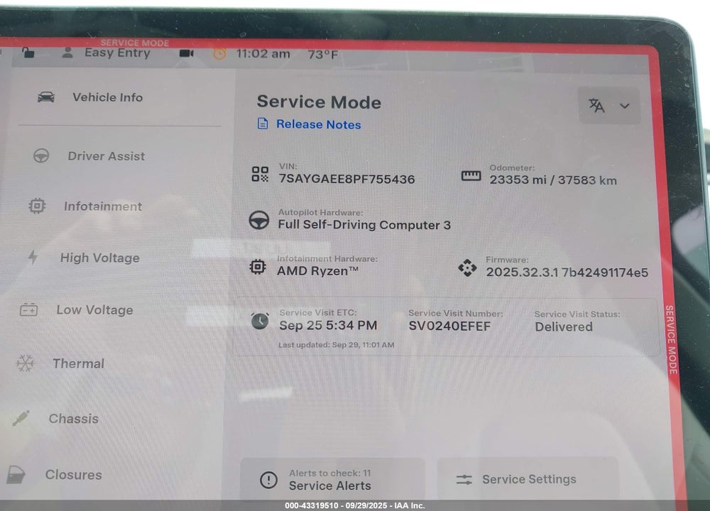 2023 TESLA MODEL Y VIN: 7SAYGAEE8PF755436