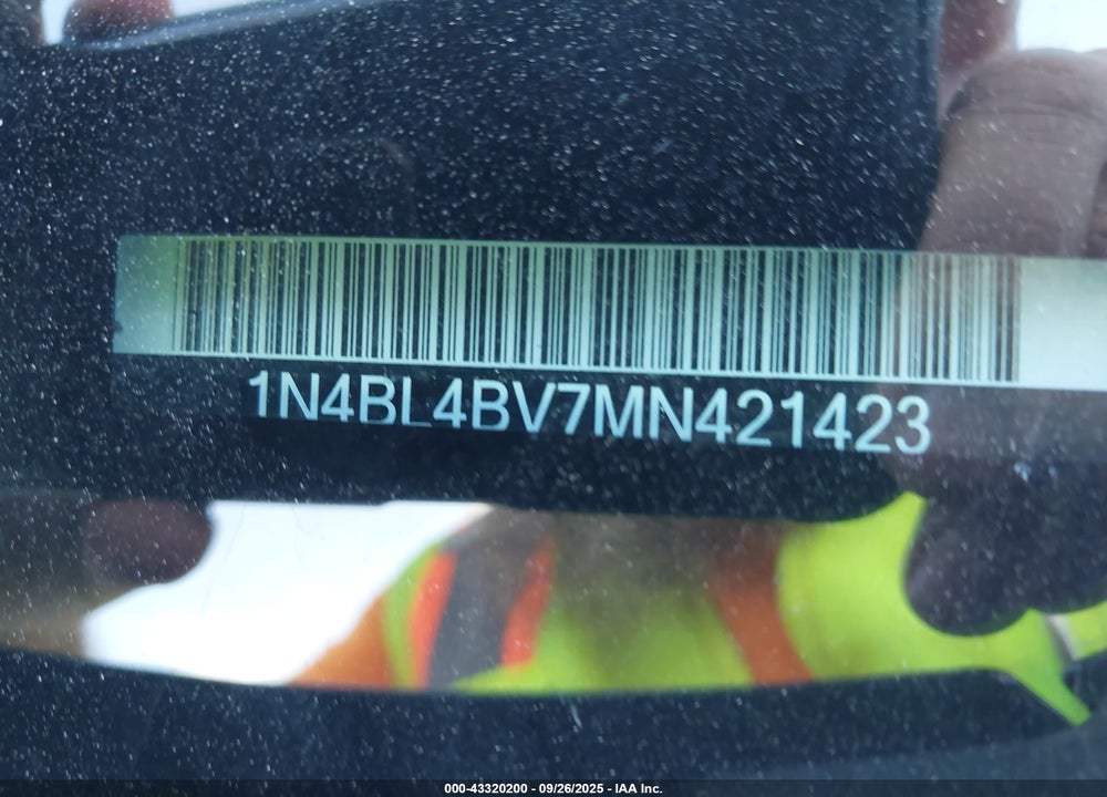 2021 NISSAN ALTIMA S FWD VIN: 1N4BL4BV7MN421423