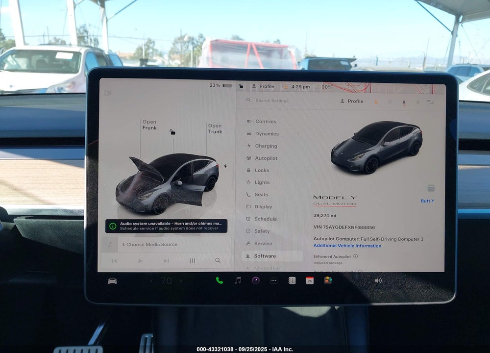 2022 TESLA MODEL Y VIN: 7SAYGDEFXNF488856