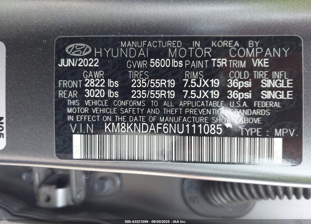 2022 HYUNDAI IONIQ 5 SEL VIN: KM8KNDAF6NU111085