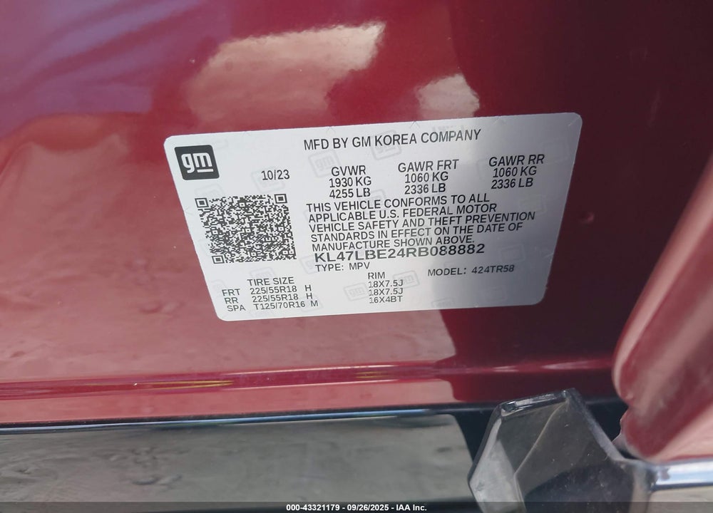 2024 BUICK ENVISTA SPORT TOURING FWD VIN: KL47LBE24RB088882